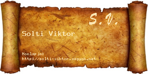 Solti Viktor névjegykártya
